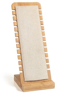 Bamboe Sieraden Display Standaard Ketting Display Stand Houten Meerdere Ketting Schildersezel Showcase Display Houder Voor Kettingen Beige