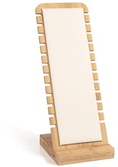 Bamboe Sieraden Display Standaard Ketting Display Stand Houten Meerdere Ketting Schildersezel Showcase Display Houder Voor Kettingen wit