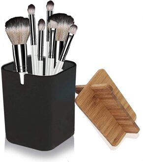 Bamboe Tandenborstel Houder, Pen Houder, Pen Pot,Tough Tandenborstel Caddy Voor Badkamer Opslag zwart