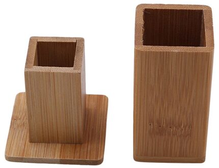 Bamboe Tandenstoker Doos Met Deksel Vierkant Tank Tandenstoker Houders Containers Keuken Gereedschap Draagbare Storage Case Organizer