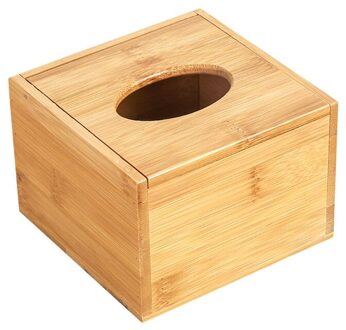 Bamboe Tissue Box Holder Opslag Papier Doos Tissue Box Cover Auto Hout Servetten Hol