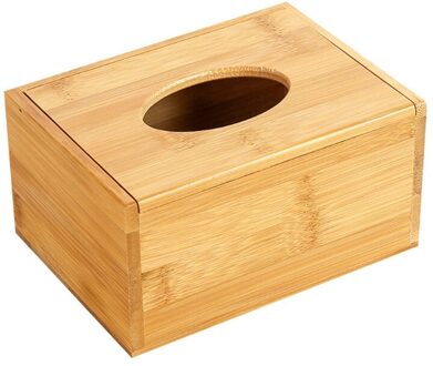 Bamboe Tissue Box Holder Opslag Papier Doos Tissue Box Cover Auto Hout Servetten Hol