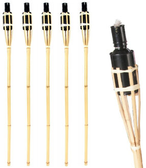 Bamboe tuinfakkel - 10x - 90 cm - Tuin decoratie/tuinverlichting - Oliefakkels navulbaar