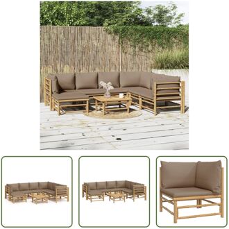 Bamboe Tuinset - Elegant - Loungeset - Afmeting- Diverse - Duurzaam materiaal Bruin