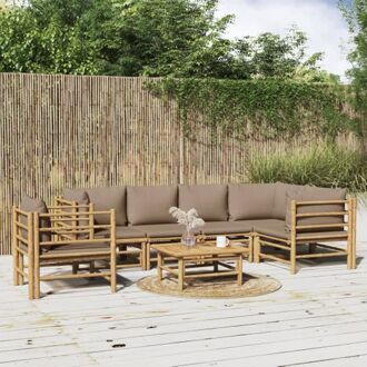Bamboe Tuinset - Lounge - 55 x 65 cm - Modulair Design Bruin