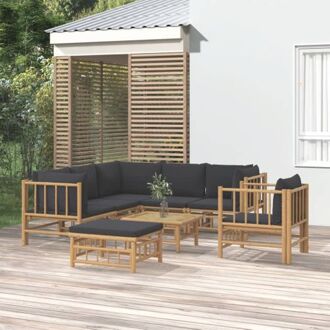 Bamboe Tuinset - Lounge - 55 x 65 x 30 cm - Duurzaam - Comfortabele Zit - Praktische Tafel - Modulair Bruin