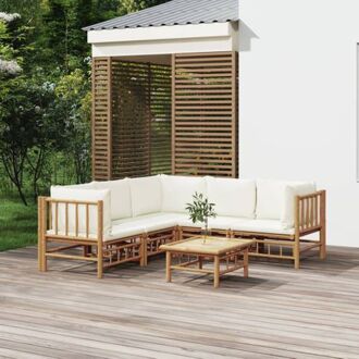 Bamboe Tuinset - Modulair Ontwerp - Comfortabel Zitten - Praktische Tafel - Duurzaam Materiaal - 2x Bruin