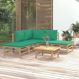 Bamboe Tuinset - Modulair - Sterke tuinmeubelen - Comfortabele zitting - Praktische tafel - Bruin