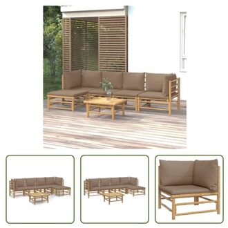 Bamboe Tuinset - The Living Store Lounge - Tuinmeubelen - 55x65 cm - Modulair Bruin