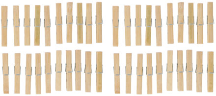 Bamboe wasknijpers - 60x - hout - 9 cm