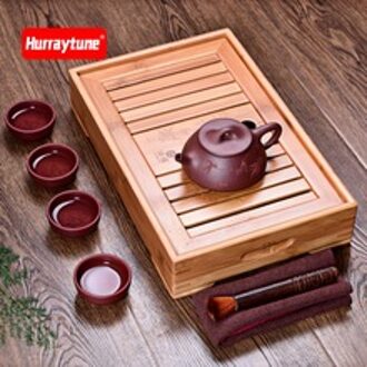 Bamboe water opslag thee set thee set hulpstukken, huishoudelijke medium schotel, paars zand theepot thee lade groot