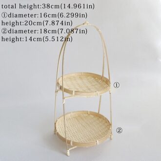 Bamboe Weven Stro Manden tier rack Rieten Fruit Brood Voedsel Opslag Keuken Versieren Ronde Plaat Stand Panier Osier Container TW050C