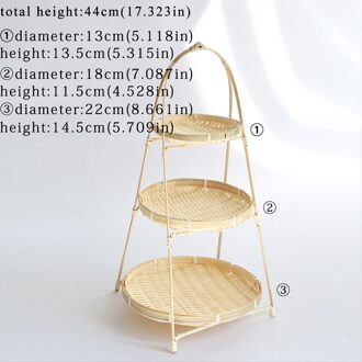 Bamboe Weven Stro Manden tier rack Rieten Fruit Brood Voedsel Opslag Keuken Versieren Ronde Plaat Stand Panier Osier Container TW050D