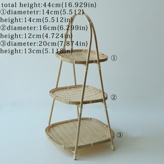Bamboe Weven Stro Manden tier rack Rieten Fruit Brood Voedsel Opslag Keuken Versieren Ronde Plaat Stand Panier Osier Container TW050E