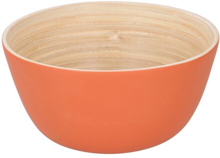 Bamboehouten chips schaaltje oranje 12 cm - Snack en tapasschalen