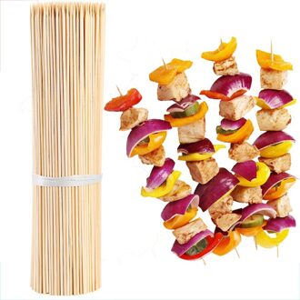 Bamboestokken Bbq Spiesjes Barbecue Vlees Prod Lange Party Forks Wegwerp Grill Sticks Outdoor Camping Gereedschap 4Mm * 30/35/40Cm 500Pc 35cm
