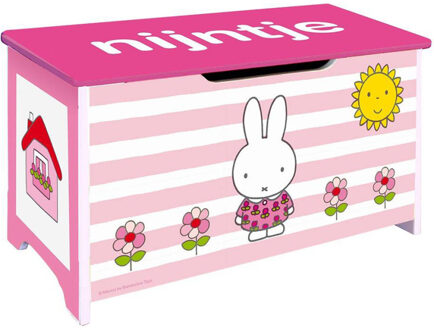 Bambolino Toys Nijntje houten speelgoedkist - roze Multikleur
