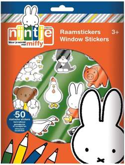 Bambolino Toys Raam/autoraam kinder stickers - 4 velletjes - Nijntje thema - Raamstickers