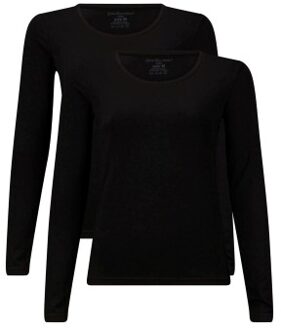 Bamboo Basics 2 stuks Lara Knitted Long Sleeve T-Shirt * Actie * Zwart - Small,Medium,Large,X-Large,XX-Large