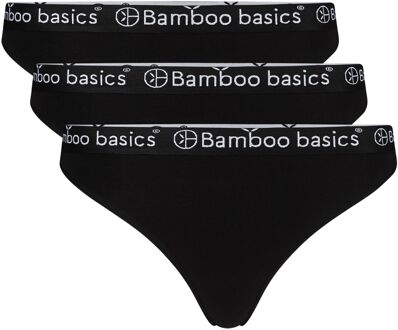Bamboo Basics 3-Pack Dames Bamboe Strings Emma – Zwart - Maat XL