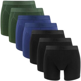 Bamboo Basics Rico Boxershorts Heren (7-pack) zwart - blauw - groen - L