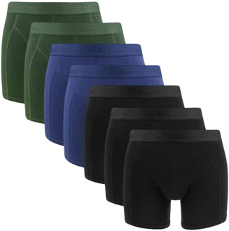 Bamboo Basics Rico Boxershorts Heren (7-pack) zwart - blauw - groen - S