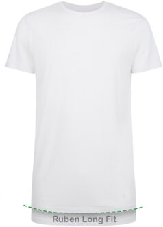 Bamboo Basics Ronde Hals T-shirts Ruben Long Fit 2Pack White   L Wit