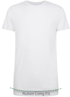Bamboo Basics Ronde Hals T-shirts Ruben Long Fit 2Pack White   M Wit
