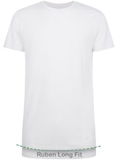 Bamboo Basics Ronde Hals T-shirts Ruben Long Fit 2Pack White   S Wit