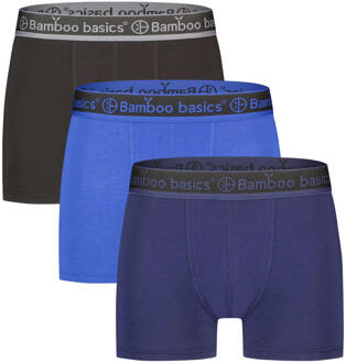 Bamboo Basics Trunk Boxershorts Liam (3-pack) - Zwart, Blauw & Navy S Blauw Navy Zwart