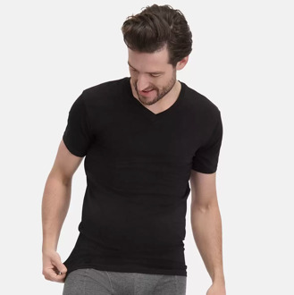 Bamboo Basics V-Hals Extra Lang Heren Bamboe T-shirt Velo – 2-pack – Zwart - M