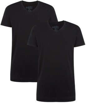 Bamboo Basics V-hals T-shirts Velo Long Fit 2Pack Black   M Zwart