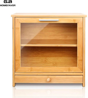 Bamboo Bread Box With Cutting Board Detachable Storage Bin Boxes Big Food Container Drawer Factory Customized Kitchen Organizer