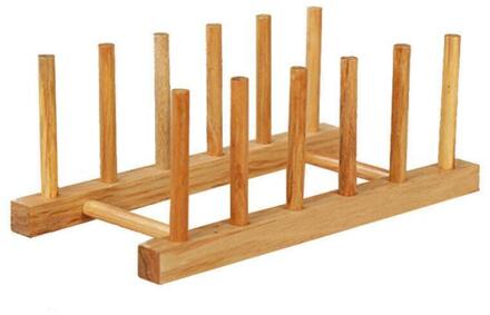 Bamboo Dish Pot Lid Shelf Rack Dishes Plate Drainboard Drying Drainer Storage Rack Pan Cover Stand Kitchen Cabinet Organizer 5 laag