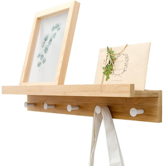 Bamboo Floating Wall-Mounted Rack Coat Hook Rack Towel Hanger Holder European Style Dress Coat Hook Wall Door Hat Hanger