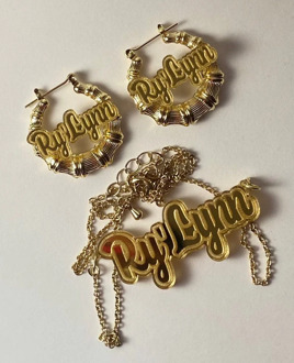 Bamboo Hoop Earrings Hiphop Customizable Customize Name Earrings Bamboo Style Custom Earrings For Christmas Gifts