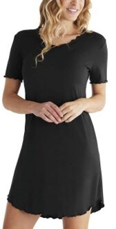 Bamboo Plain Short Sleeve Nightdress Blauw,Zwart,Roze,Rood,Lila,Grijs,Groen - Small,Medium,Large,X-Large,XX-Large