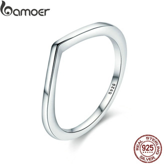 BAMOER 2018 New Authentic 925 Sterling Silver Shining Wish Female Ring Finger Ring for Women Sterling Silver Jewelry Anel PA7647