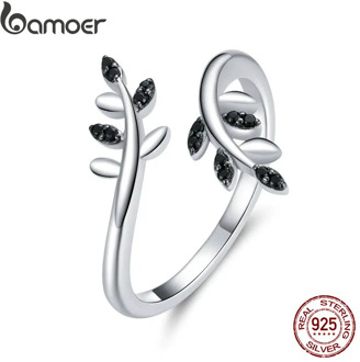 bamoer Authentic 925 Sterling Silver Tree Branch Finger Rings for Women Hypoallergenic Gift Statement Jewelry BSR129