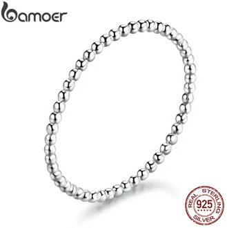 BAMOER Hot Sale 100% 925 Sterling Silver Lovely Finger Rings for Women Korean Style Sterling Silver Jewelry Gift SCR574