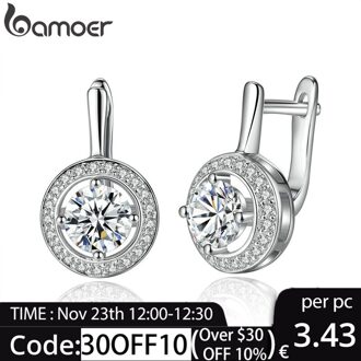 Bamoer Zilver Kleur Ronde Vorm Vol Liefde Dangle Oorbellen Voor Vrouwen Mode-sieraden YIE106