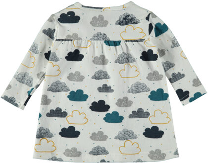 Bampidano Newborn meisjes jurk anna clouds allover Wit - 68