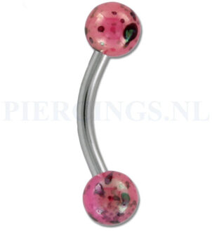 Banana 1.2 mm gespikkelde coating roze