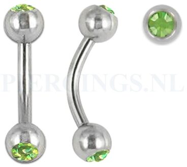 Banana 1.6 mm chirurgisch staal groen 10 mm + 5 mm bal