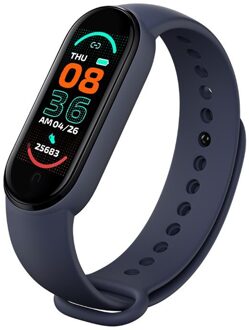 Band M6 Smart Horloge Armband Bloeddrukmeter Fitness Kleur Screen Smartwatch Smart Klok Uur Voor Xiaomi Blauw