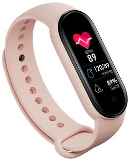 Band M6 Smart Horloge Armband Bloeddrukmeter Fitness Kleur Screen Smartwatch Smart Klok Uur Voor Xiaomi Roze
