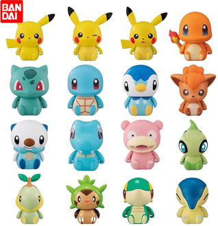 Bandai Pokemon 4-6cm Charmander Popplio Litten Pikachu Rowlet Treecko Eevee Fennekin Greninja Anime Action Figure Dolls Toy