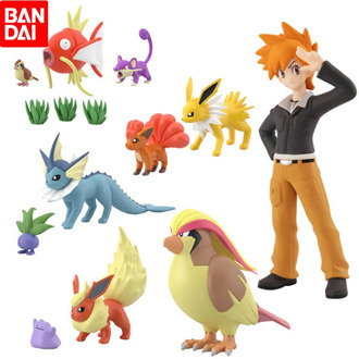 BanDai Pokemon Scale Jolteon Vulpix Blue Oak Flareon Ditto with Box Action Figure Toys Model Toys Figures for Children Kids Gift
