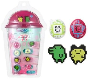Bandai Tamagotchi Character Original Pink & White Tamagotchi & Clover Nail Art Parts 4 pcs x 2