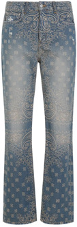 Bandana Jacquard Straight Jeans Amiri , Blue , Heren - W33,W31
